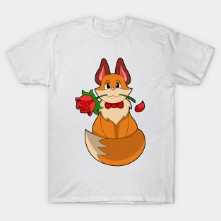 Fox with Rose Flower T-Shirt